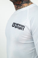 Rash Guard - Nippon Sport - 'Classic' - Pitkähihainen - Valkoinen