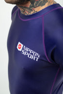 Rash Guard - Nippon Sport - 'Classic' - Lyhythihainen - Purppura