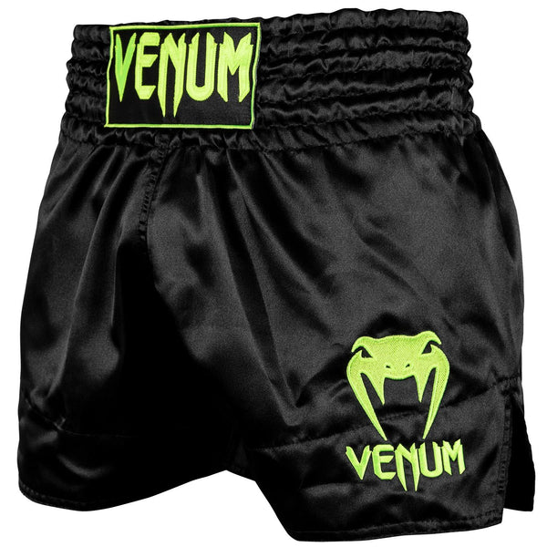 Muay Thai-Shortsit - Venum - 'Classic' - Musta-Neon Keltainen