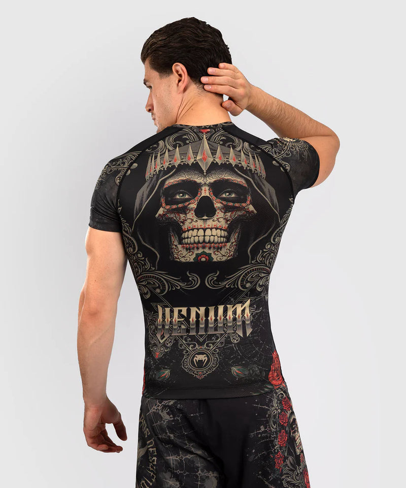 Rash Guard - Venum - 'Santa Muerte 5.0' - Lyhythinainen -  Musta/Kulta