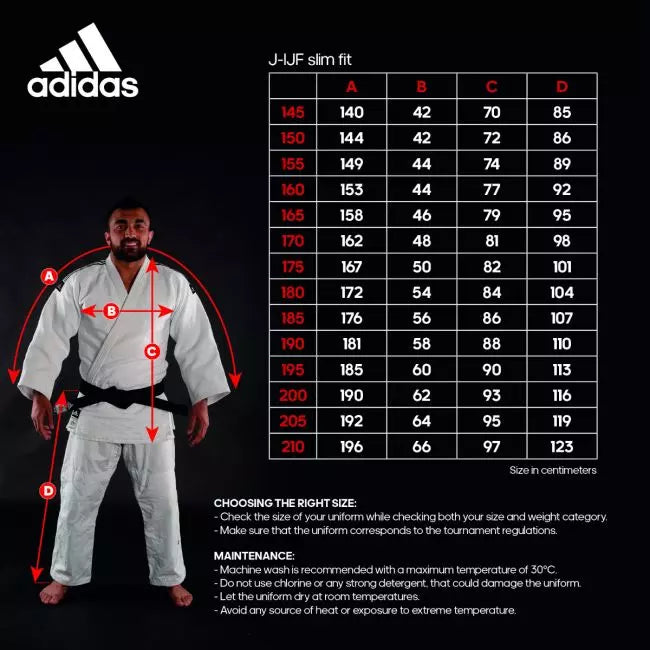 Judopuku - Adidas - Champion III Green Label - Sininen, Slimfit