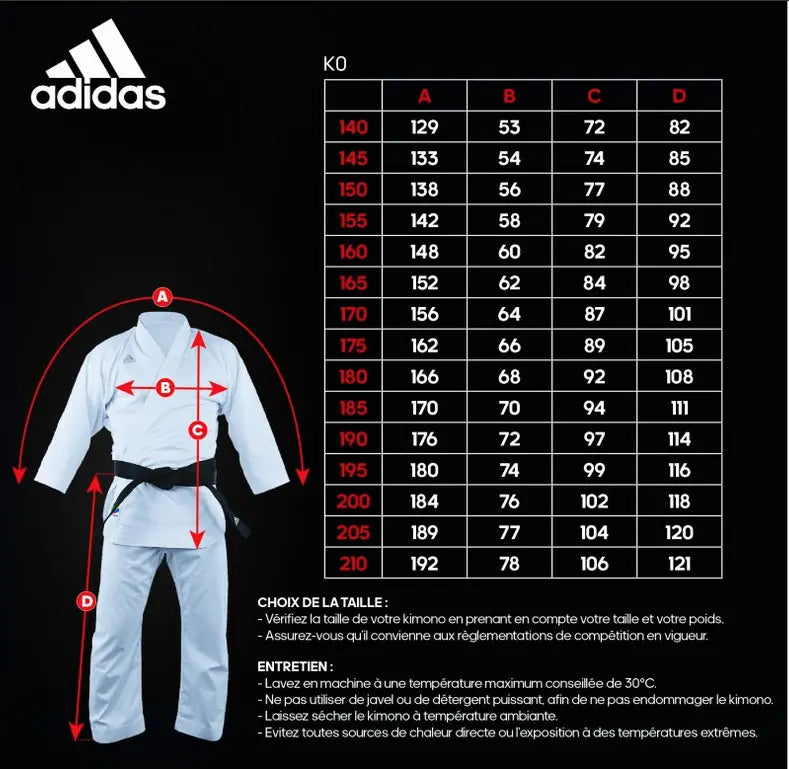Karatepukusetti - Adidas - K0, Valkoinen/Punainen ja Valkoinen/Sininen