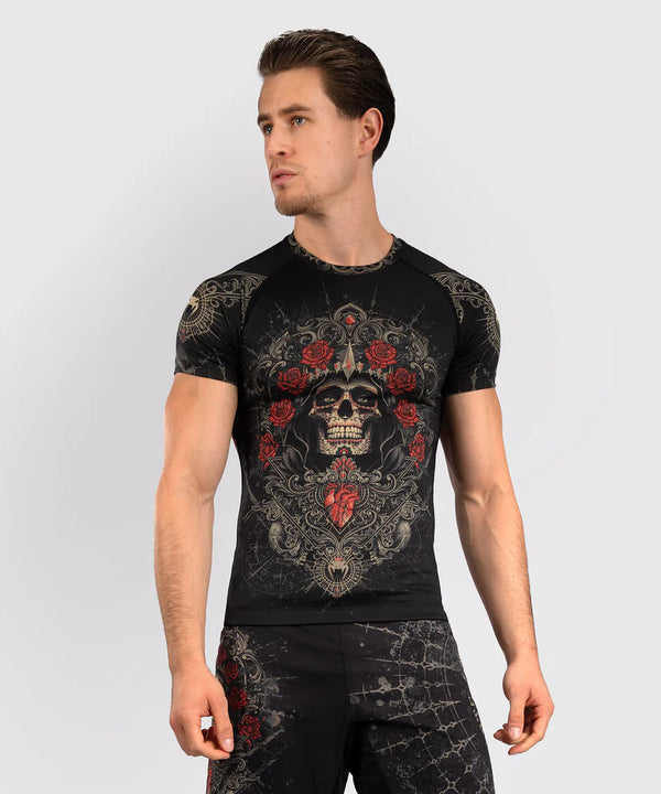 Rash Guard - Venum - 'Santa Muerte 5.0' - Lyhythinainen -  Musta/Kulta