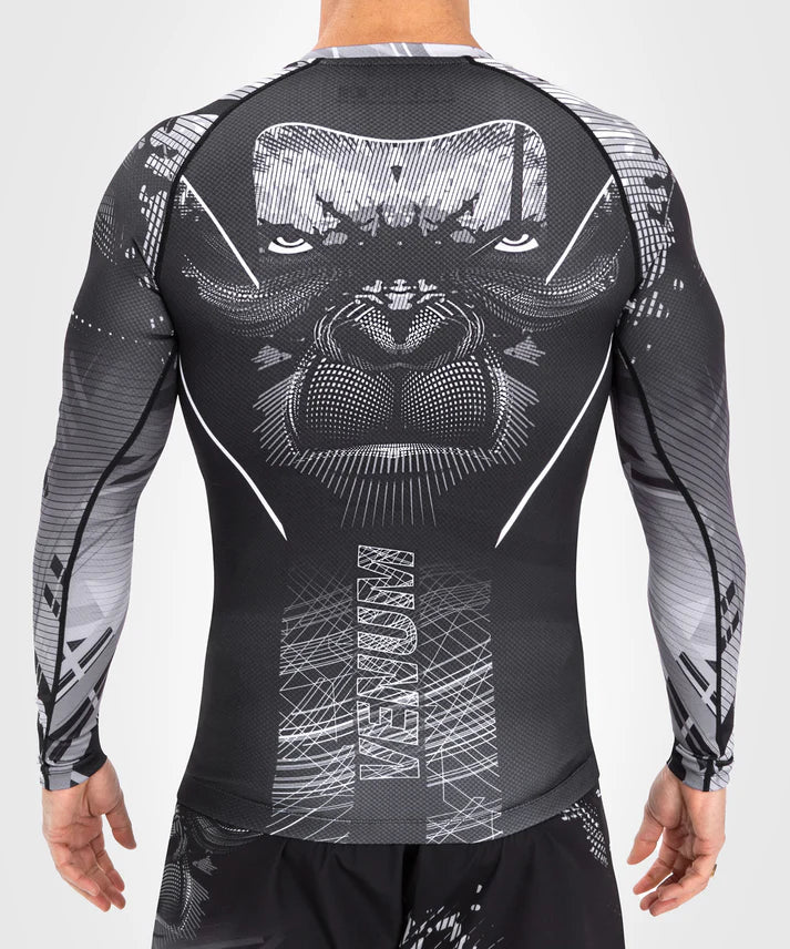 Rashguard - Venum - 'Gorilla Jungle' - Pitkähihainen - Musta/Valkoinen