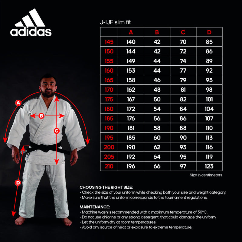 Judopuku - Adidas - Champion III - Valkoinen, Slimfit