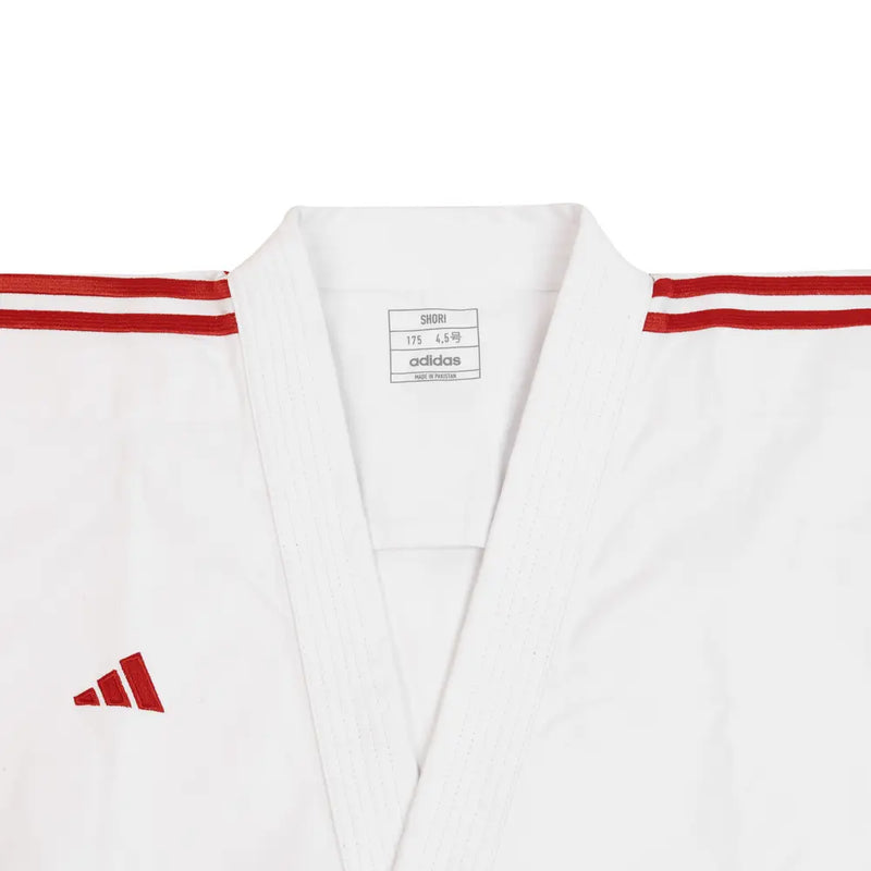 Karatepuku - Adidas - Shori Kata - WKF, Valkoinen/Punainen