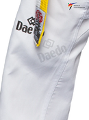 WT-Taekwondopuku - Deado - valkoinen kaulus, ribattua kangasta - Valkoinen