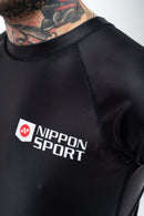 Rash Guard - Nippon Sport - 'Classic' - Lyhythihainen - Musta