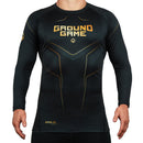 Rash Guard - Ground Game - Gold 2.0 - Pitkähihainen, Musta/Kulta