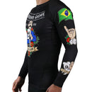 Rash Guard - Ground Game - Oldschool - Pitkähinainen, Musta