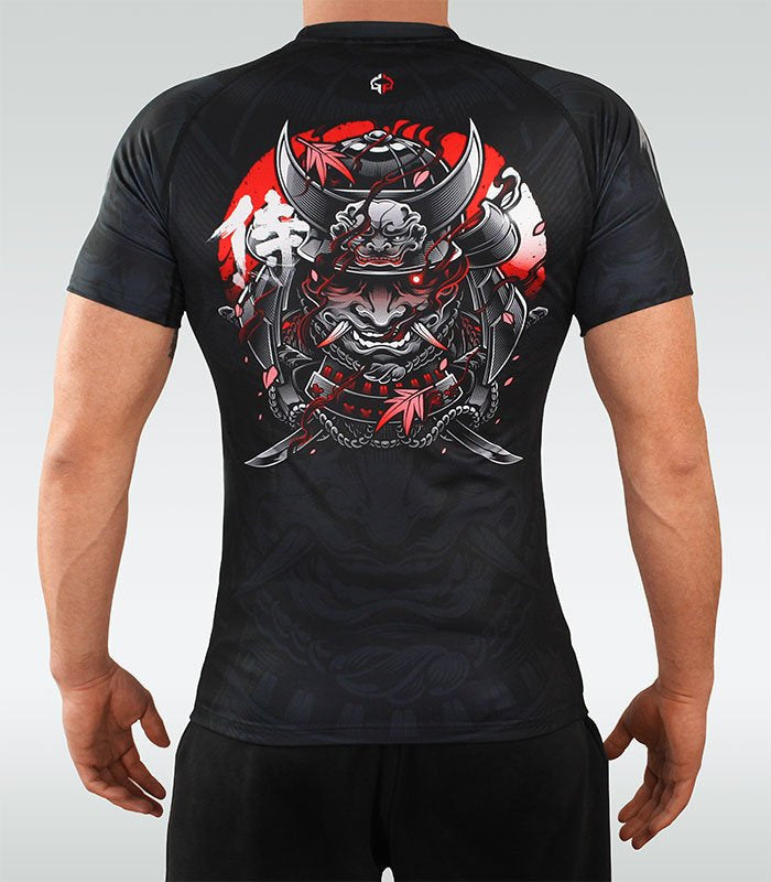 Rash Guard - Ground Game - Samurai 2.0 - Lyhyt hihainen, Musta