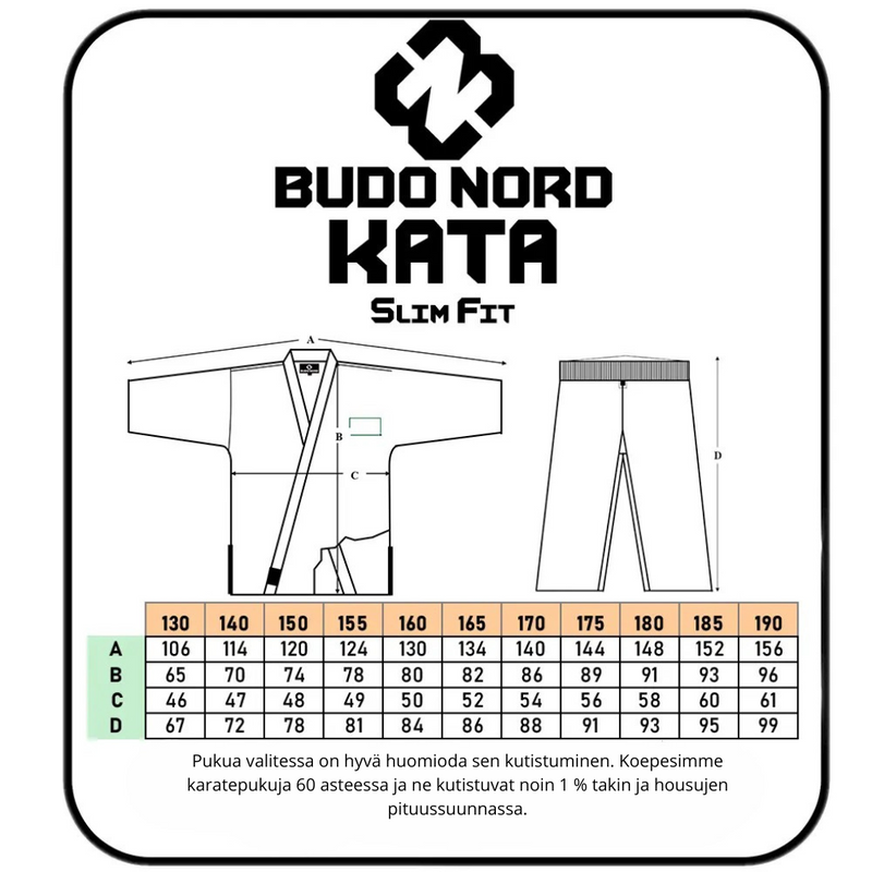 Karatepuku - Budo-Nord - Kata FIve Stars WKF - Valkoinen, Slim fit
