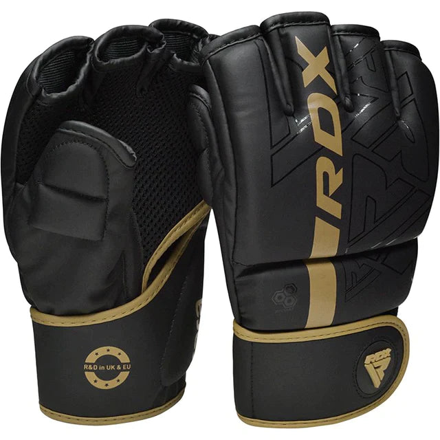 MMA Gloves - RDX - 'F6 KARA' - Black/Gold