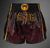 Muay Thai shortsit - Venum - Quetzal Fury - Musta/Punainen/Oranssi