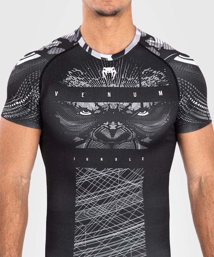 Rashguard - Venum - 'Gorilla Jungle' - Lyhythihainen - Musta/Valkoinen