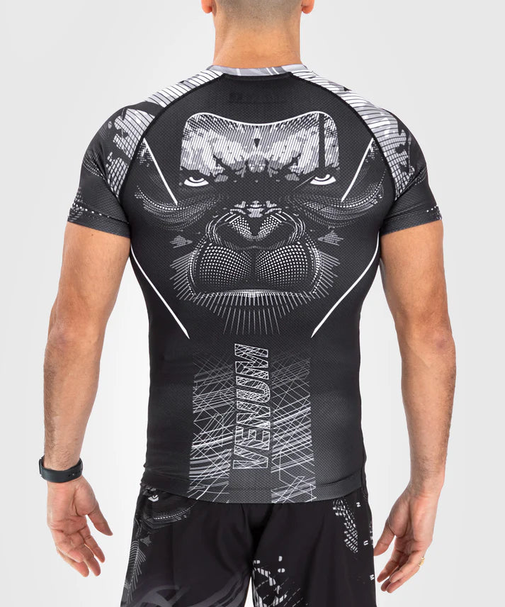 Rashguard - Venum - 'Gorilla Jungle' - Lyhythihainen - Musta/Valkoinen