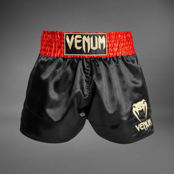 Muay Thai Shortsit - Venum - Classic - Punainen/Musta/Kulta