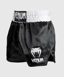 Muay Thai Shortsit - Venum - Classic - Musta/Valkoinen/Valkoinen