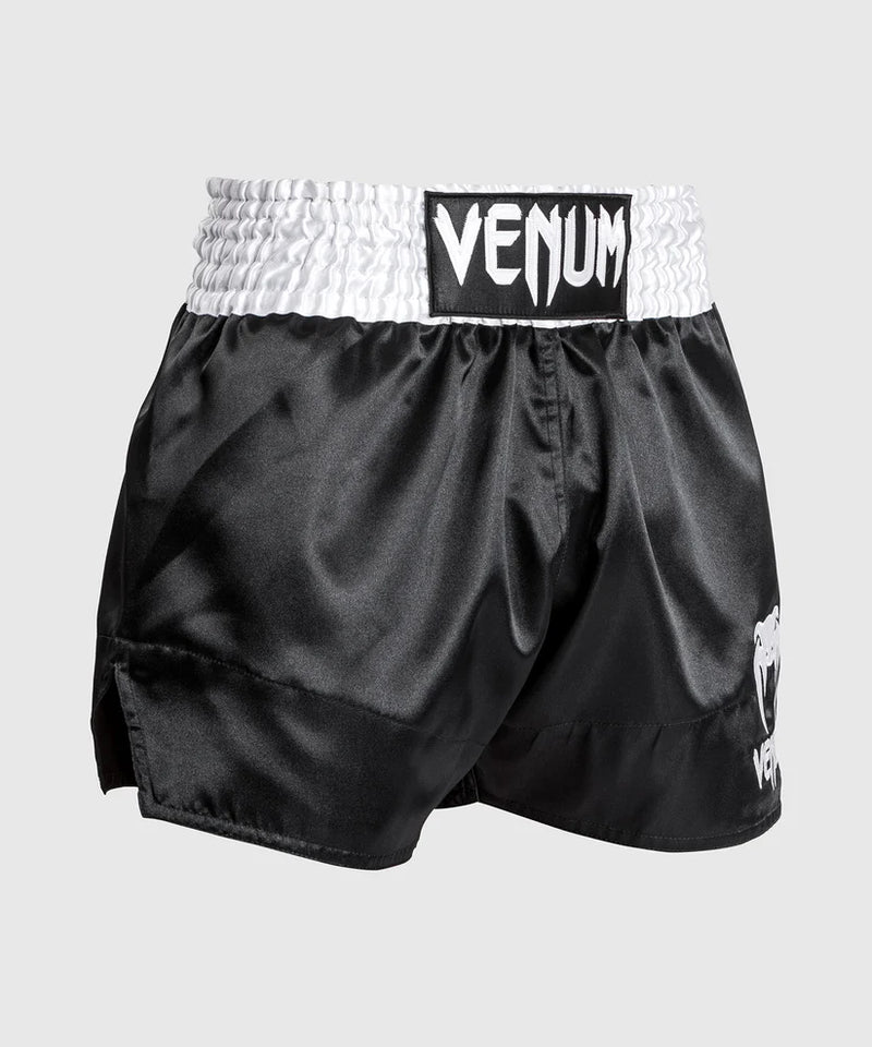 Muay Thai Shortsit - Venum - Classic - Musta/Valkoinen/Valkoinen