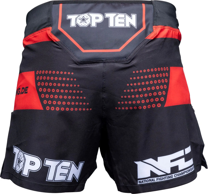 MMA-Shortsit - TOP TEN - 'NFC' - Musta/Punainen