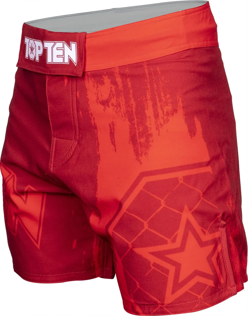 MMA-Shortsit - TOP TEN - 'Power Ink' - Punainen