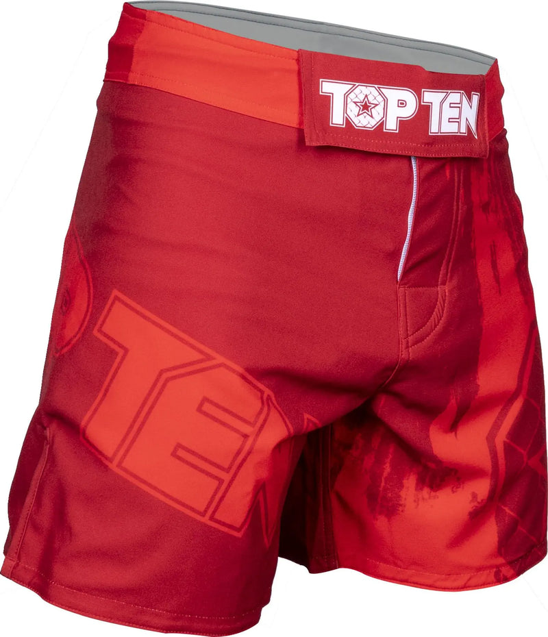 MMA-Shortsit - TOP TEN - 'Power Ink' - Punainen