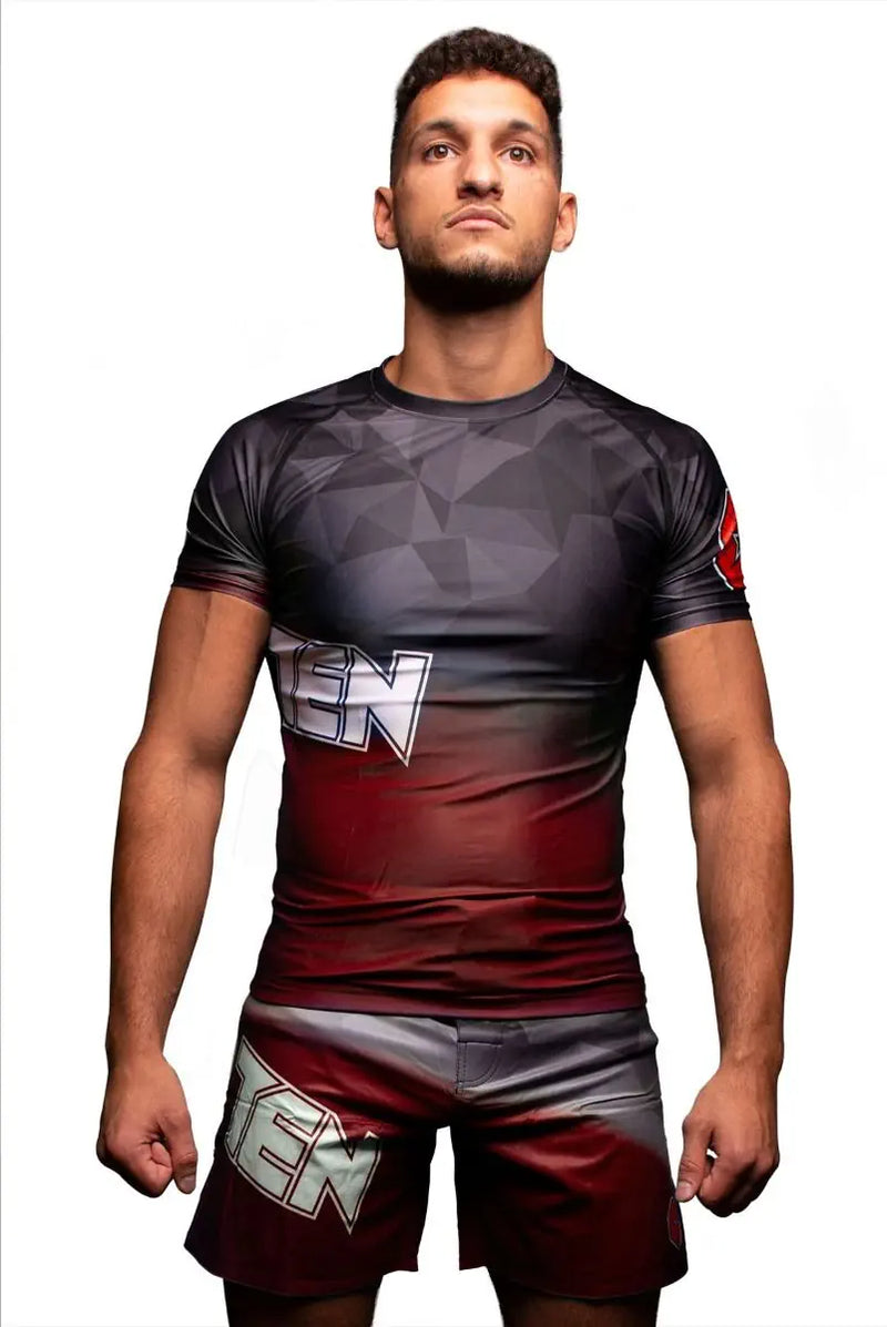 Rash Guard - TOP TEN - 'PRISM' - Punainen