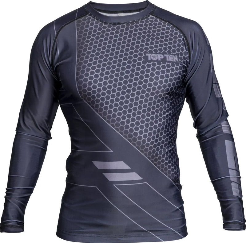 Rash Guard - TOP TEN - 'COMBat' - Pitkähihainen - Musta