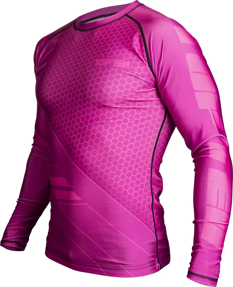 Rash Guard - TOP TEN - 'COMBat' - Pitkähihainen - Pinkki