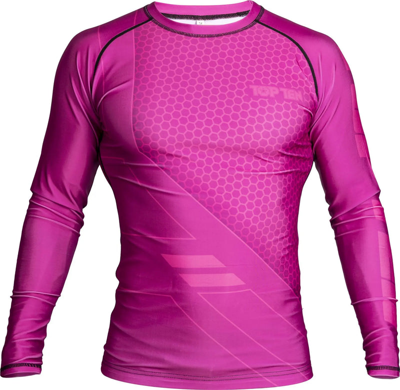 Rash Guard - TOP TEN - 'COMBat' - Pitkähihainen - Pinkki