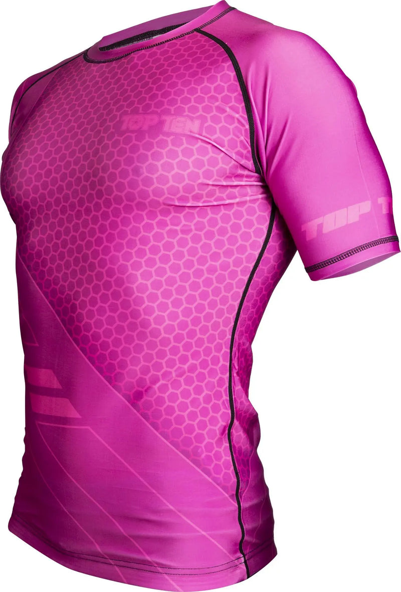 Rash Guard - TOP TEN - 'COMBat' - Lyhythihainen - Pinkki