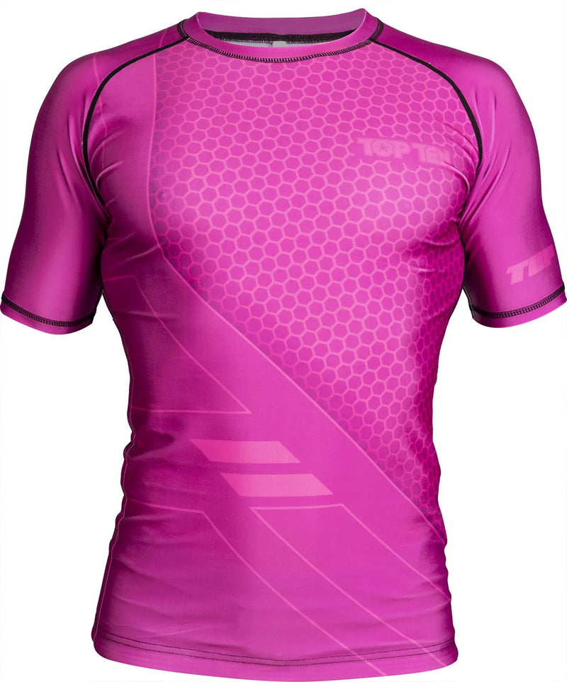 Rash Guard - TOP TEN - 'COMBat' - Lyhythihainen - Pinkki