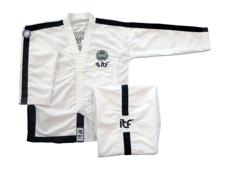 Taekwondo Uniform - Mighty Fist - 'Matrix Dan' - White/Black