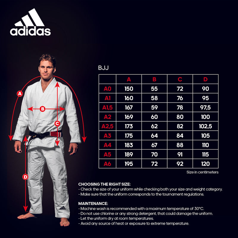 BJJ Gi - Adidas - Challenge JJ350 BJJ-puku - Valkoinen