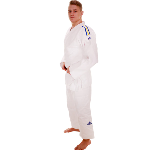 Adidas judo gi - Champion 2.0 - IJF Red Label - Slim Fit - Valkoinen/Keltainen
