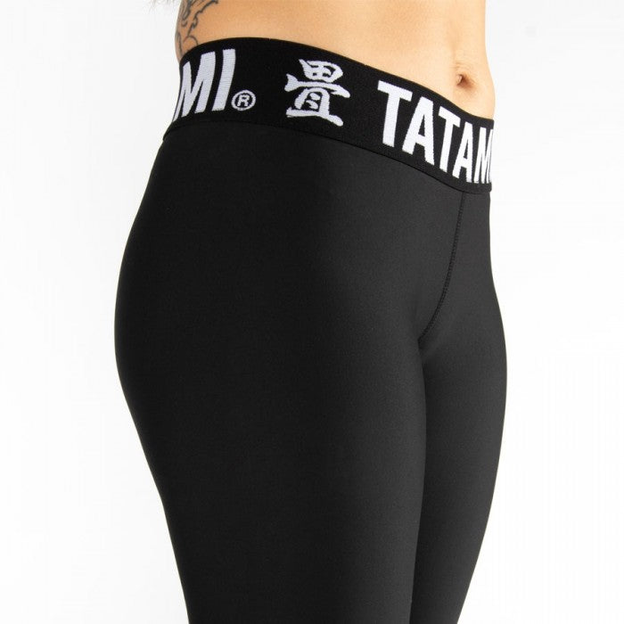 Grappling Tights - Tatami Spats - Ladies Black Minimal Spats