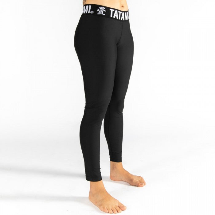 Grappling Tights - Tatami Spats - Ladies Black Minimal Spats