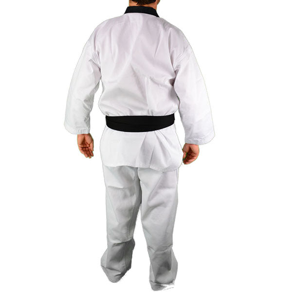 Taekwondopuku - Nippon Sport Dobok - Kwaido Mustat kaulukset - Valkoinen
