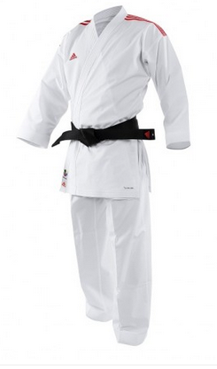 Karate Dragt / Gi - Adidas Karate - Adilight - White / Red