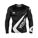 Rash Guard - Venum - 'Contender 4.0' - Musta-Harmaa-Valkoinen - Pitkähihainen